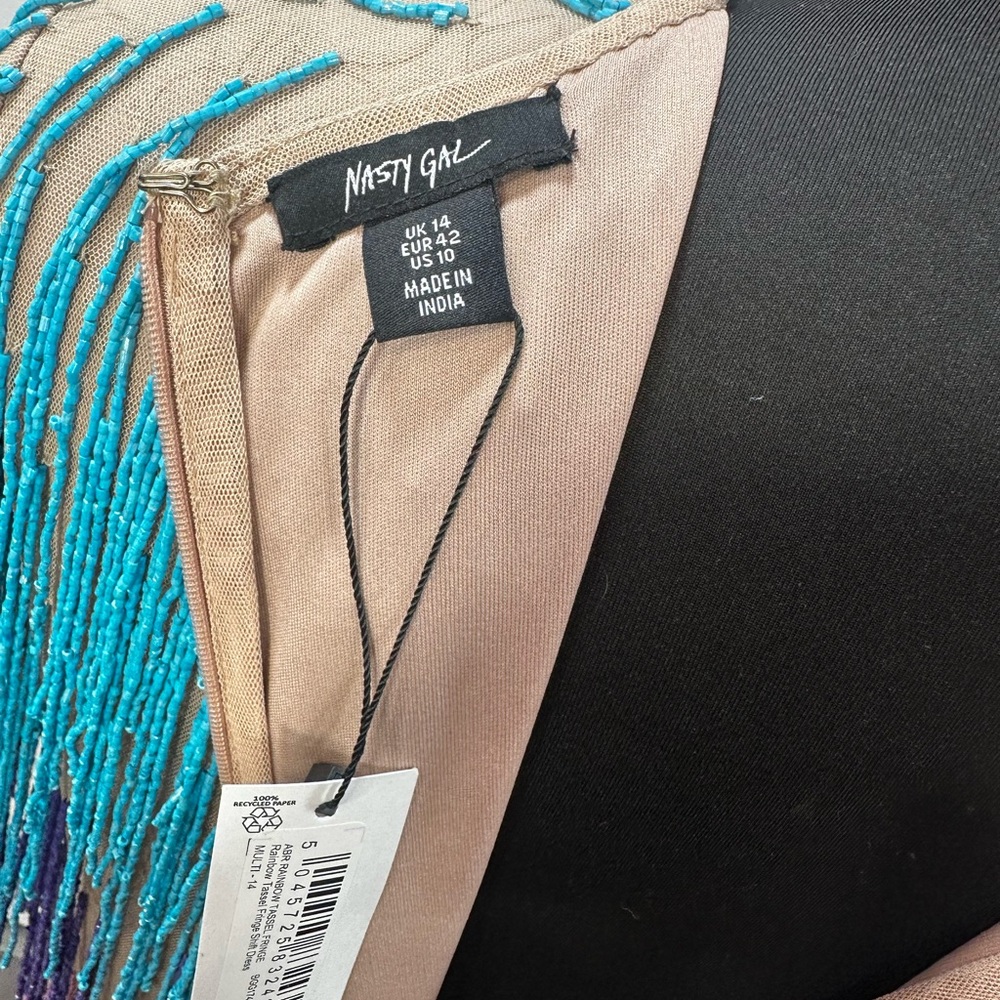 Nasty Gal Rainbow Tassel Fringe Shift Dress - Picture 9 of 11